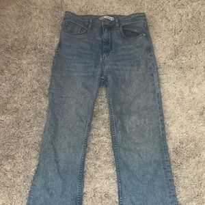 Zara mid to high rise crop flare Jean